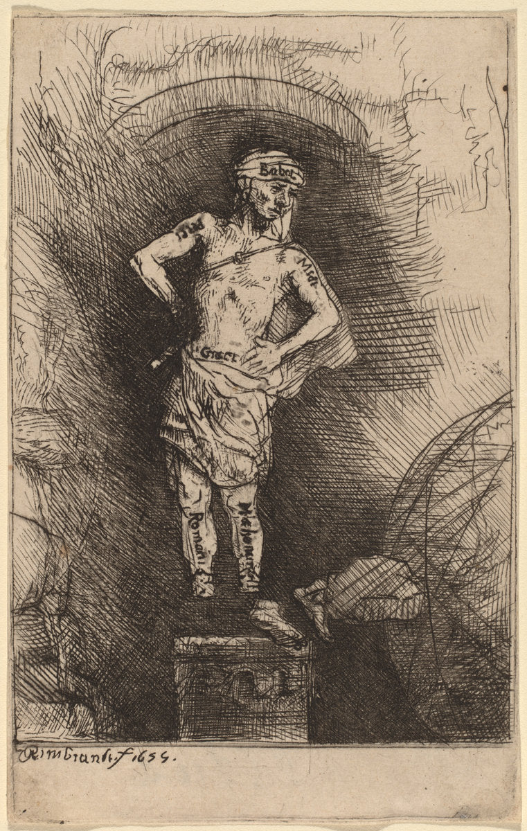 The Image Seen by Nebuchadnezzar by Rembrandt van Rijn (Dutch, 1606 - 1669), 16X12"(A3)Poster Print