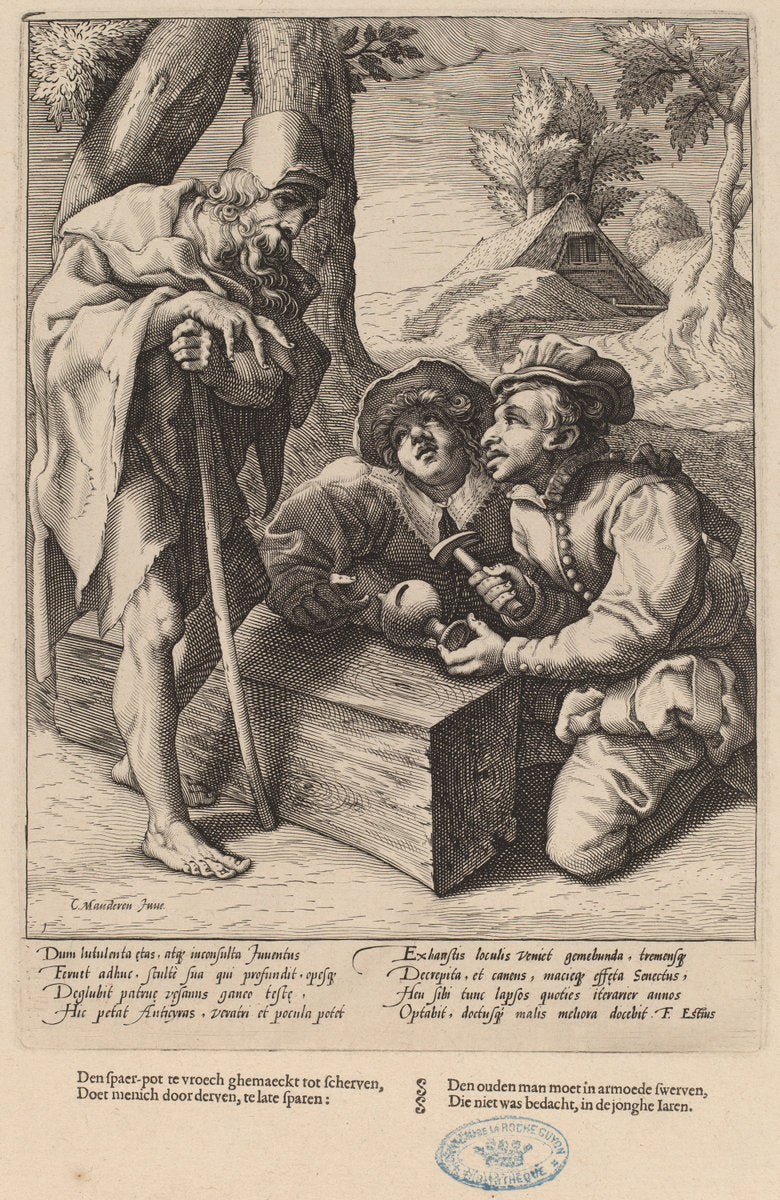 Do Not Spend Your Savings Too Soon by Workshop of Hendrick Goltzius, after Karel van Mander I (Dutch, 1558 - 1617), 16X12"(A3)Poster Print