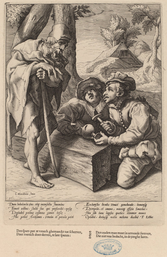 Do Not Spend Your Savings Too Soon by Workshop of Hendrick Goltzius, after Karel van Mander I (Dutch, 1558 - 1617), 16X12"(A3)Poster Print