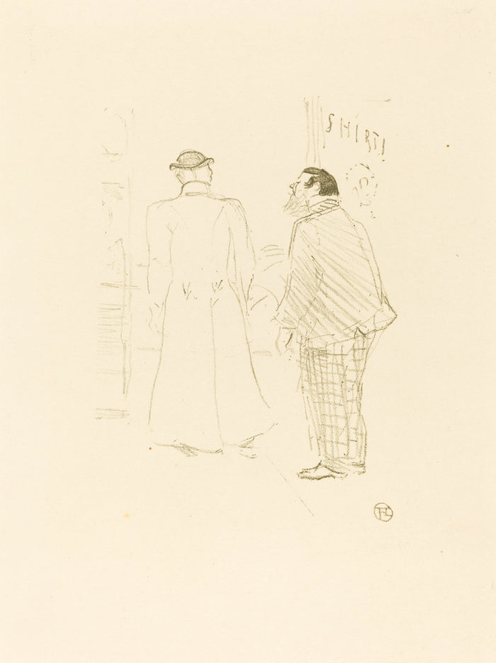 The First Vendor of Jourdan and Brown (Le premier vendeur de Jourdan et Brown) by Henri de Toulouse-Lautrec (French, 1864 - 1901), 16X12