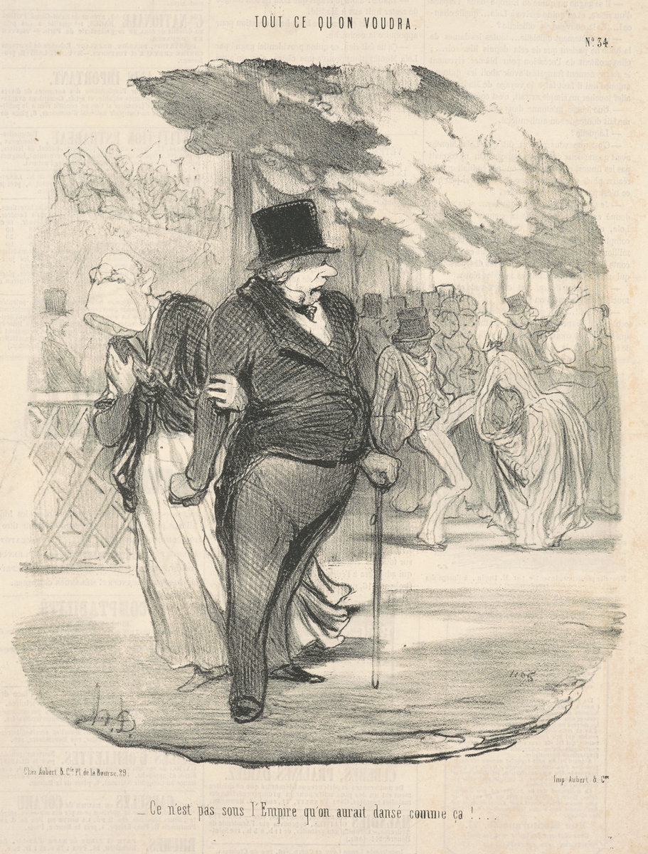 Ce n'est pas sous l"empire qu'on aurait dansé comme ca! ... by Honoré Daumier (French, 1808 - 1879), 16X12"(A3)Poster Print