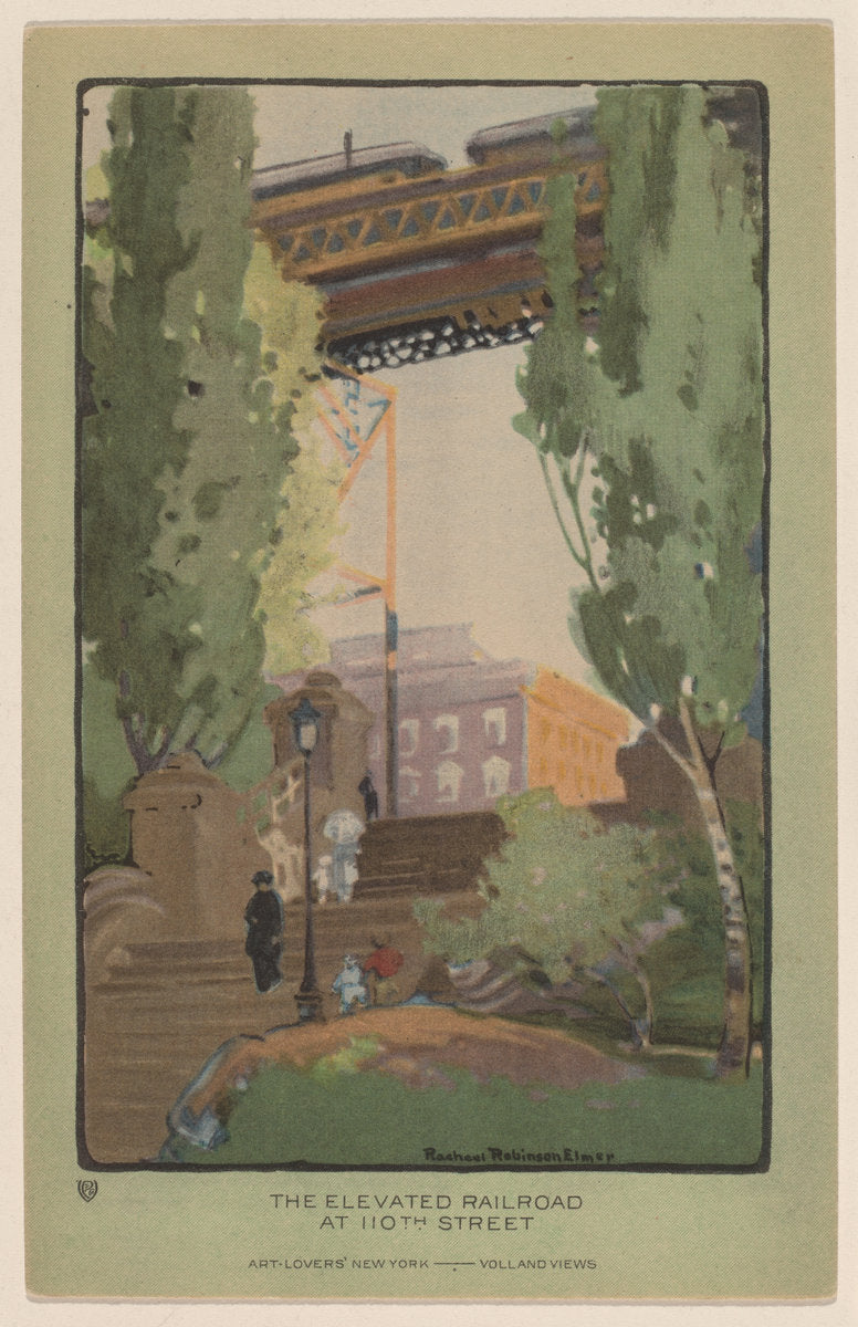 The Elevated Railroad at 110th Street by Rachael Robinson Elmer (American, 1878 - 1919), 16X12"(A3)Poster Print