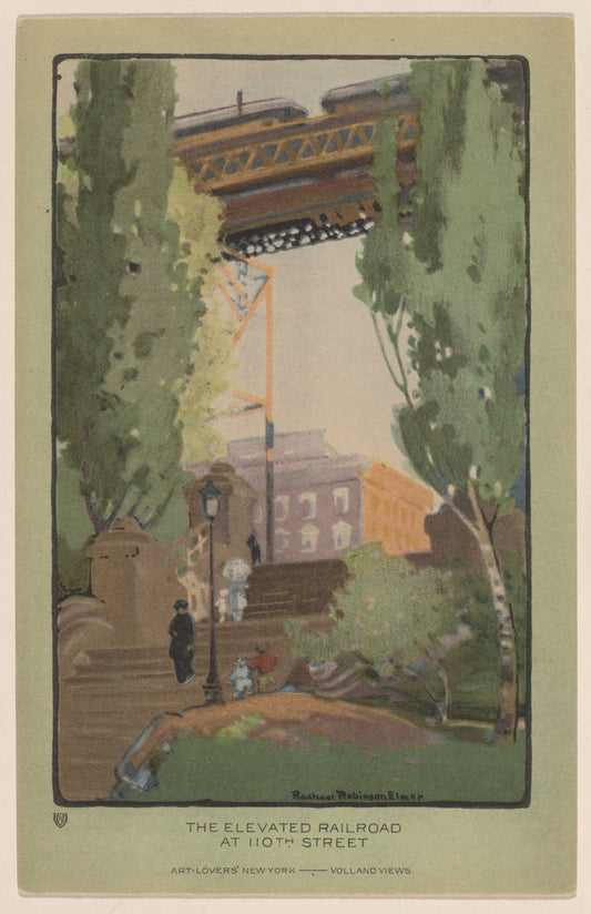 The Elevated Railroad at 110th Street by Rachael Robinson Elmer (American, 1878 - 1919), 16X12"(A3)Poster Print