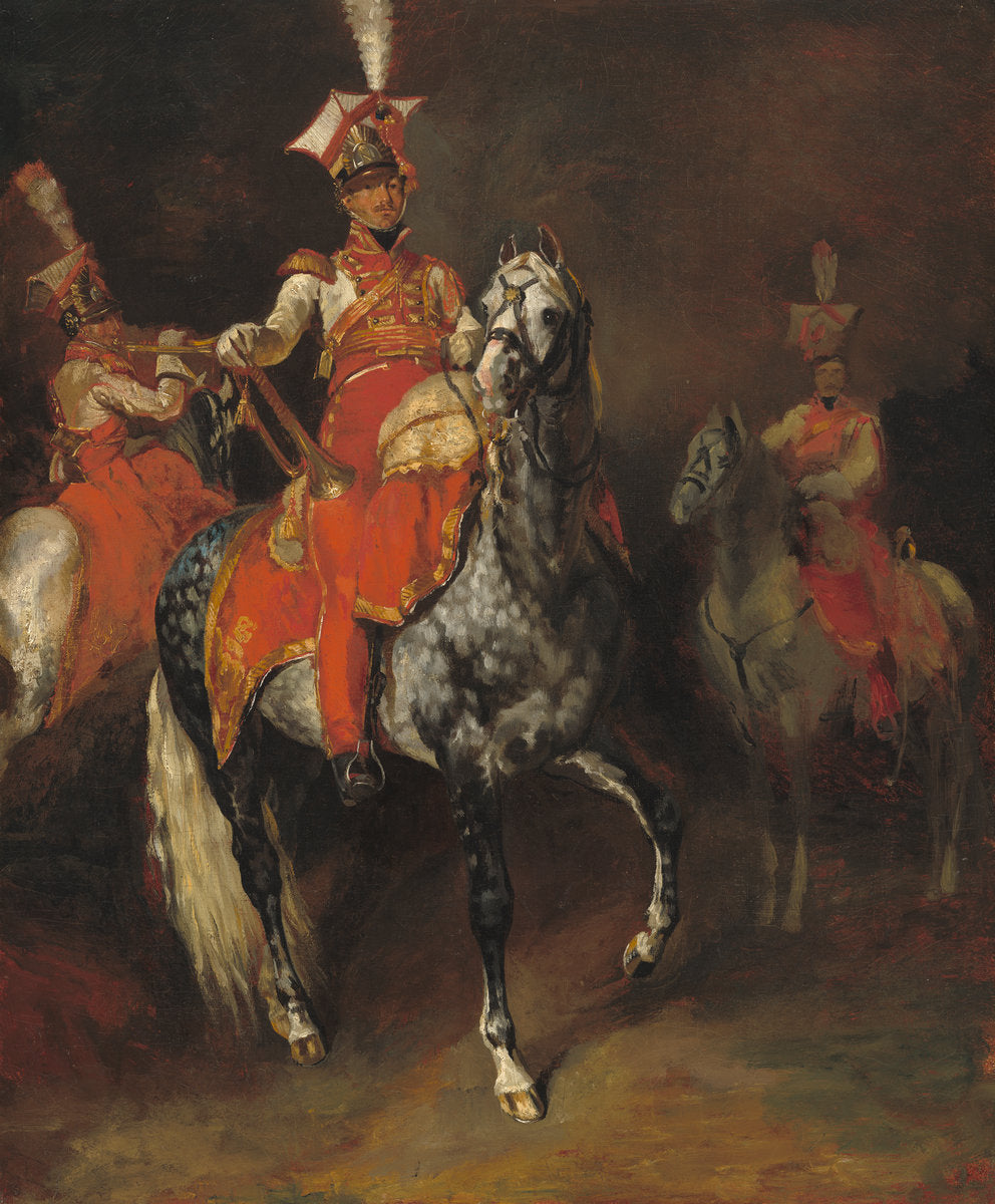 Mounted Trumpeters of Napoleon's Imperial Guard by Théodore Gericault (French, 1791 - 1824), 16X12"(A3)Poster Print