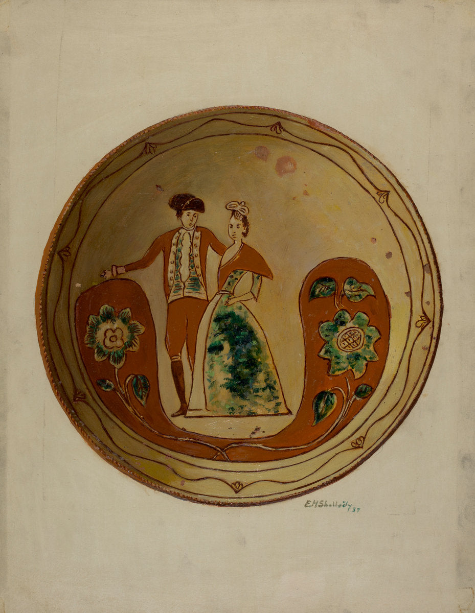 Pa. German Pie Plate by Eugene Shellady (American, active c. 1935), 16X12"(A3)Poster Print