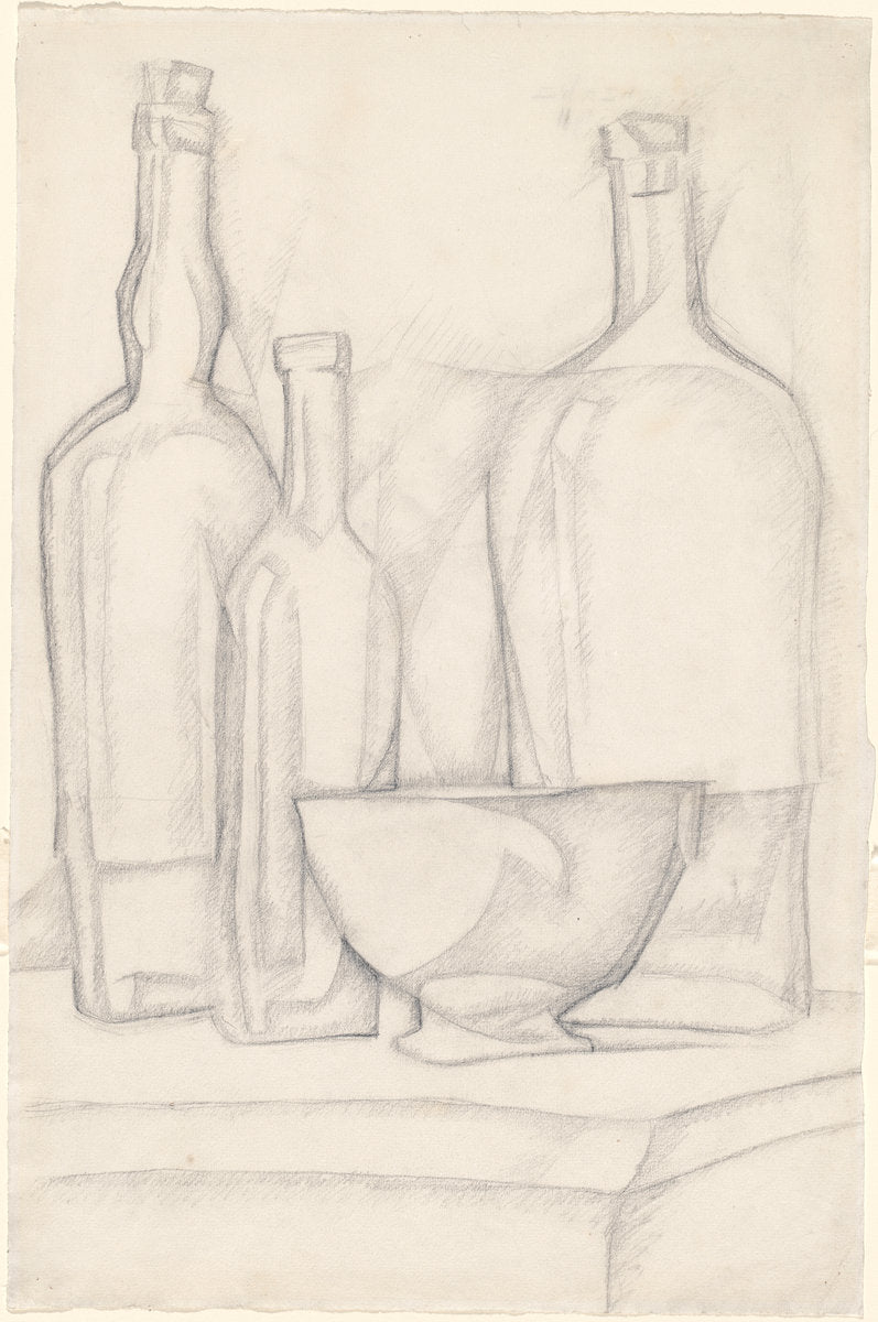Bottles and Bowl by Juan Gris (Spanish, 1887 - 1927), 16X12"(A3)Poster Print