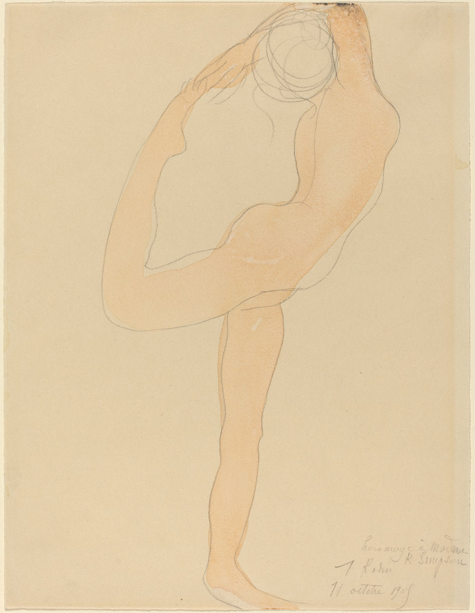 Dancing Figure by Auguste Rodin (French, 1840 - 1917), 16X12"(A3)Poster Print