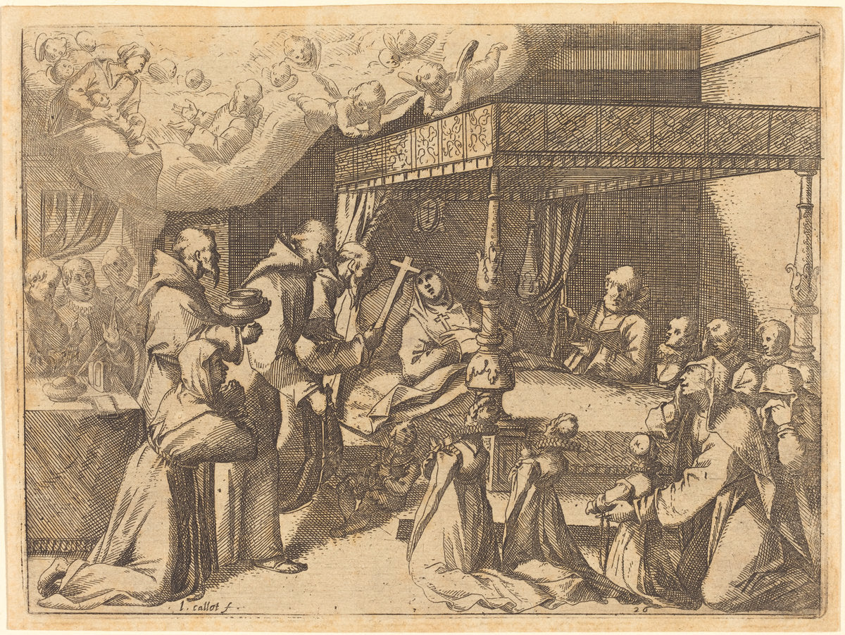 Death of the Queen by Jacques Callot (French, 1592 - 1635), 16X12"(A3)Poster Print