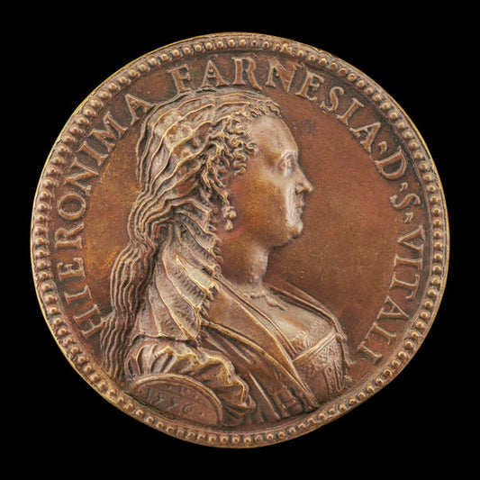 Girolama Farnese, Daughter of Galeazzo Farnese, Wife of Alfonso San Vitale, Widowed 1560 by Pastorino de' Pastorini, called Pastorino da Siena (Italian, c. 1508 - 1592), 16X12"(A3)Poster Print