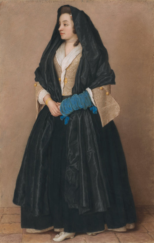 An Elegant Young Woman in Maltese Costume by Jean-Étienne Liotard (Swiss, 1702 - 1789), 16X12"(A3)Poster Print