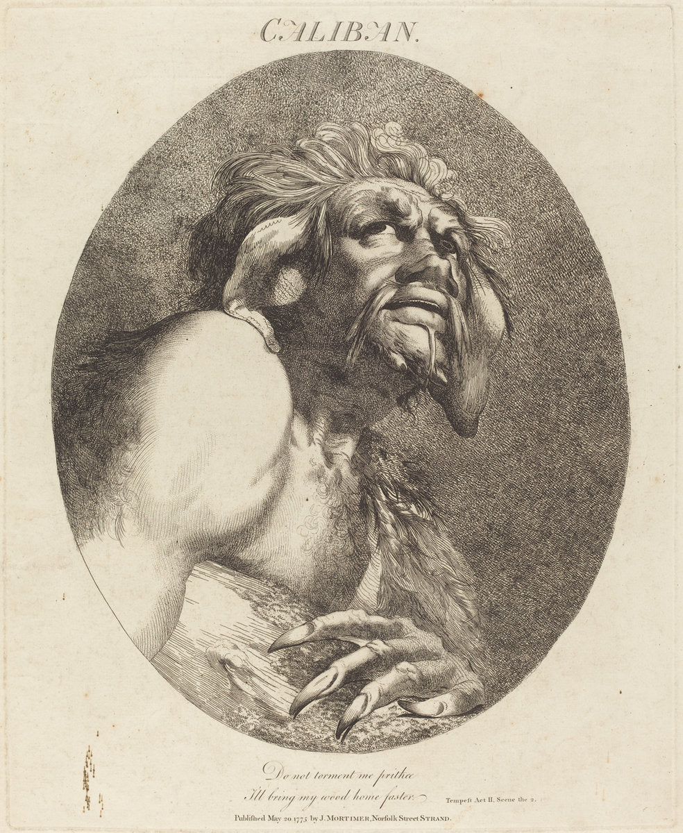 Caliban by John Hamilton Mortimer (British, 1740 - 1779), 16X12"(A3)Poster Print
