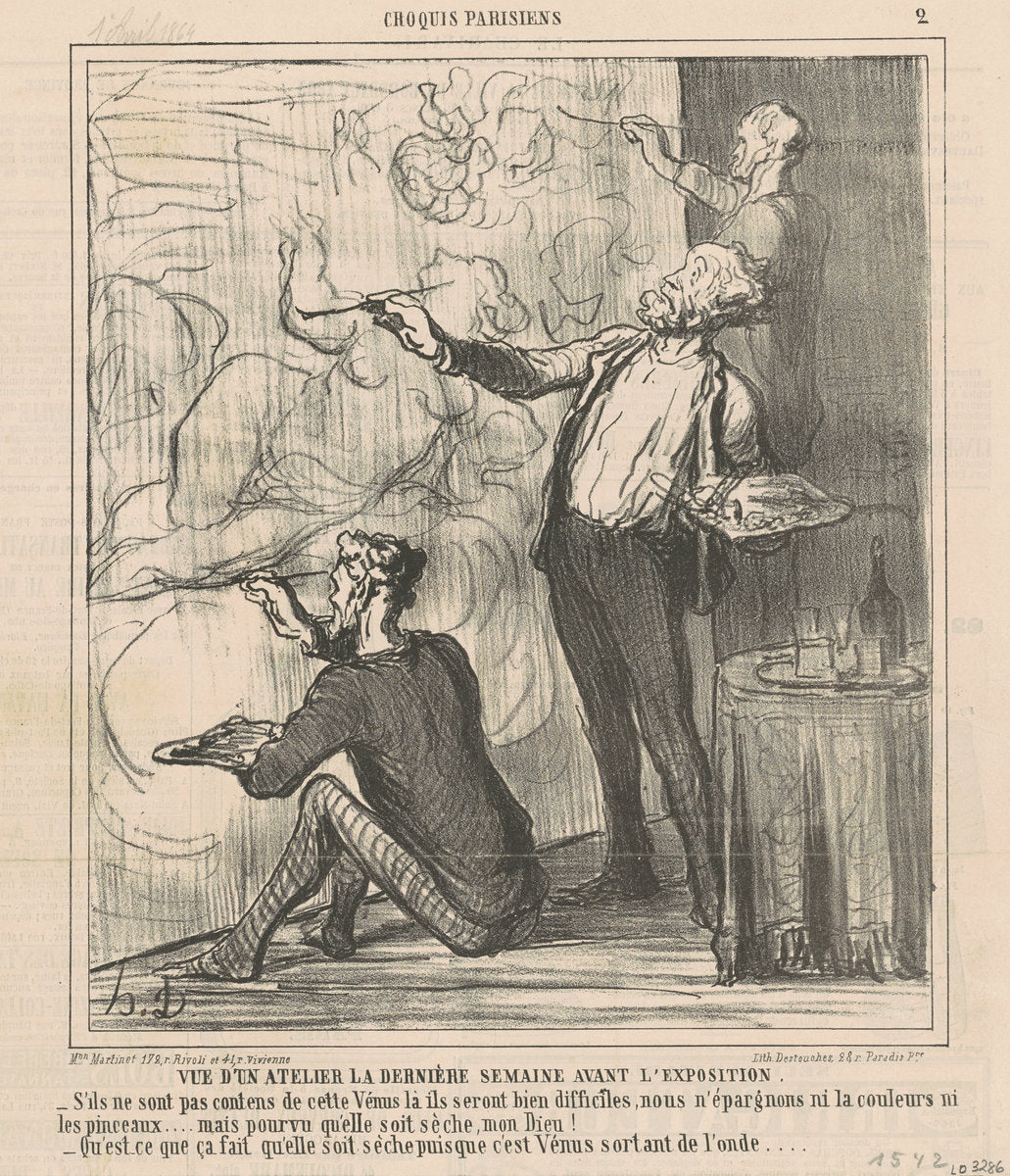 Vue d'un atelier ... by Honoré Daumier (French, 1808 - 1879), 16X12"(A3)Poster Print