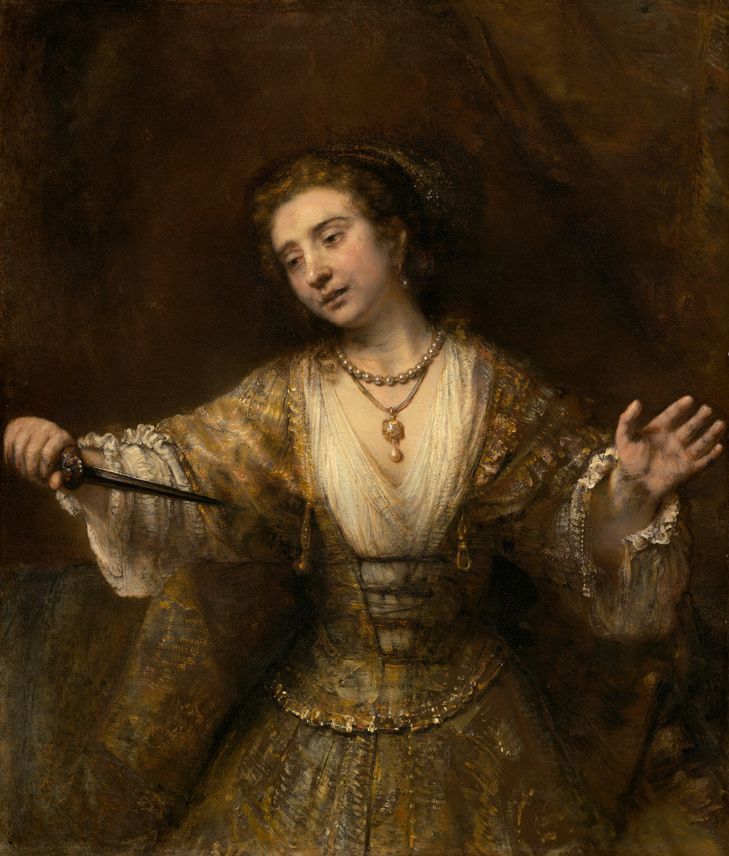 Lucretia by Rembrandt van Rijn (Dutch, 1606 - 1669), 16X12"(A3)Poster Print