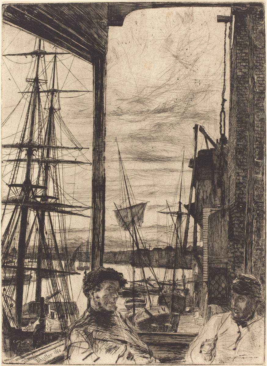 Rotherhithe by James McNeill Whistler (American, 1834 - 1903), 16X12"(A3)Poster Print