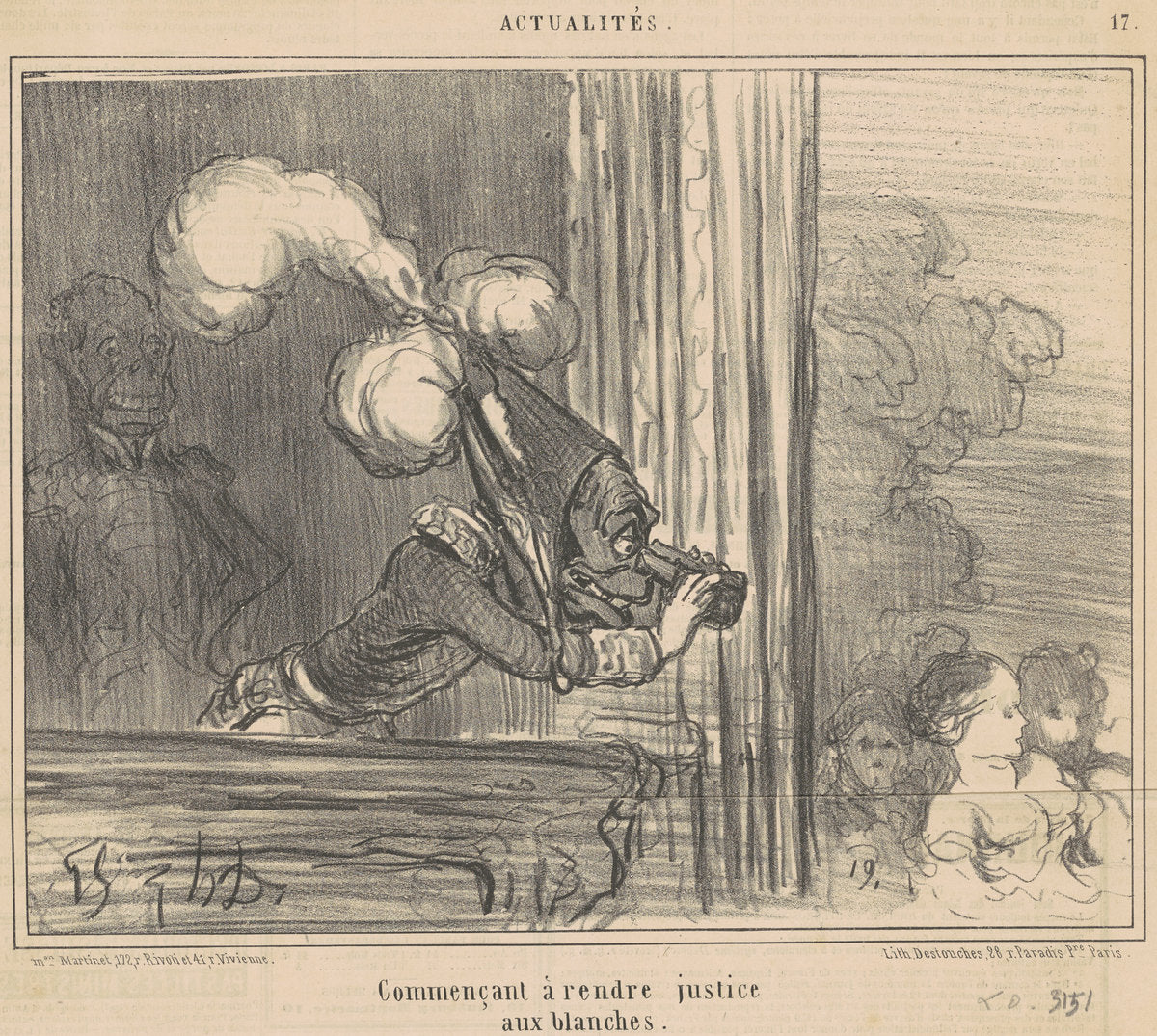 Commençant a rendre justice aux blanches by Honoré Daumier (French, 1808 - 1879), 16X12"(A3)Poster Print