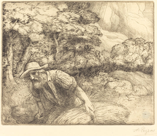 Man Foraging (L'homme au fourrage) by Alphonse Legros (French, 1837 - 1911), 16X12"(A3)Poster Print