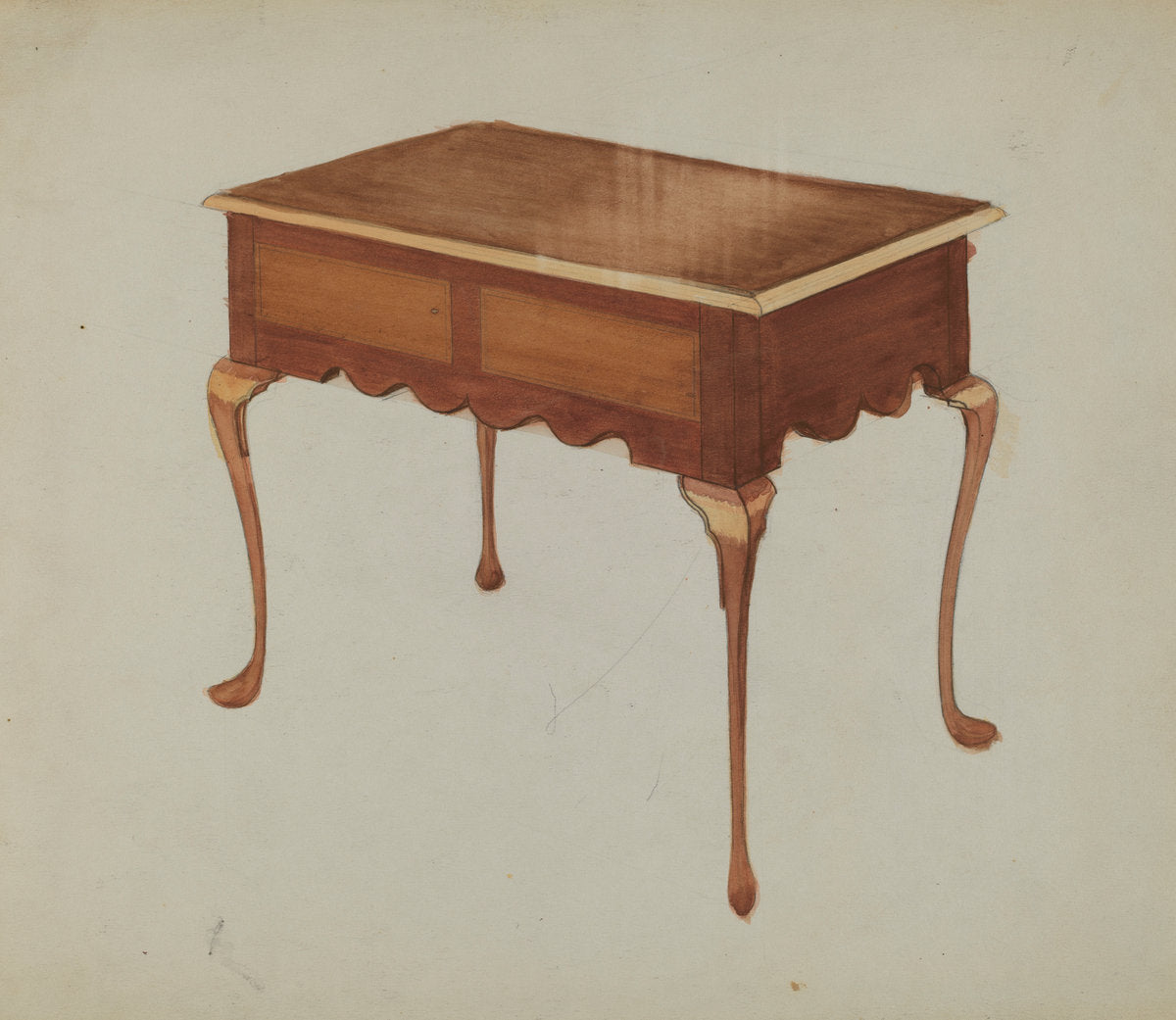 c. 1940 by American 20th Century (Rectangular Table for Serving or Tea), 16X12"(A3)Poster Print