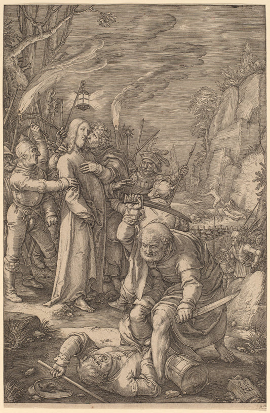 Christ Taken Captive by Hendrik Goltzius (Dutch, 1558 - 1617), 16X12"(A3)Poster Print