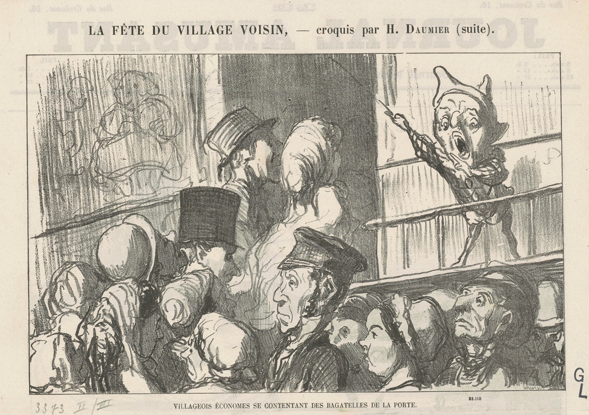 Villageois économes se contentant ... ;  A la campagne, pas de grèves de cochers ... by Honoré Daumier (French, 1808 - 1879), 16X12"(A3)Poster Print