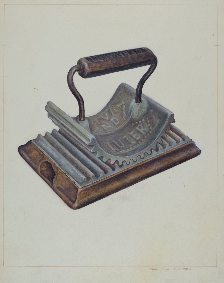 Hand Fluting Iron by Samuel W. Ford (American, active c. 1935), 16X12"(A3)Poster Print