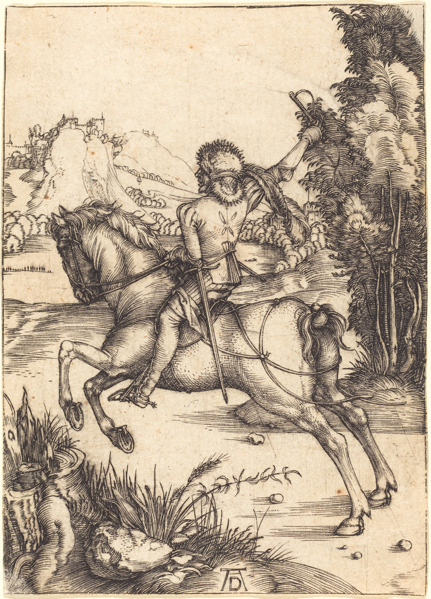 The Little Courier by Albrecht Dürer (German, 1471 - 1528), 16X12"(A3)Poster Print