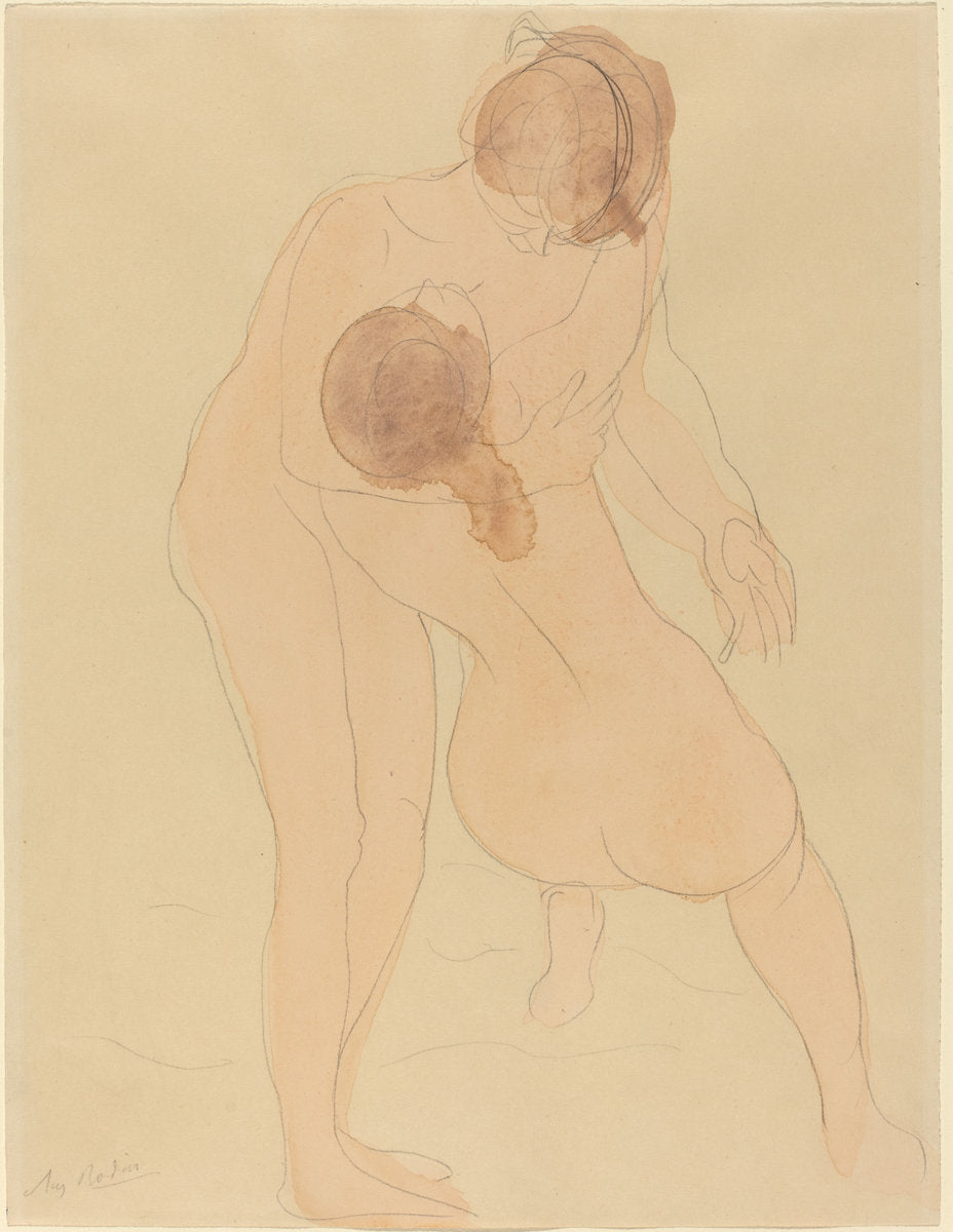 Two Figures by Auguste Rodin (French, 1840 - 1917), 16X12"(A3)Poster Print