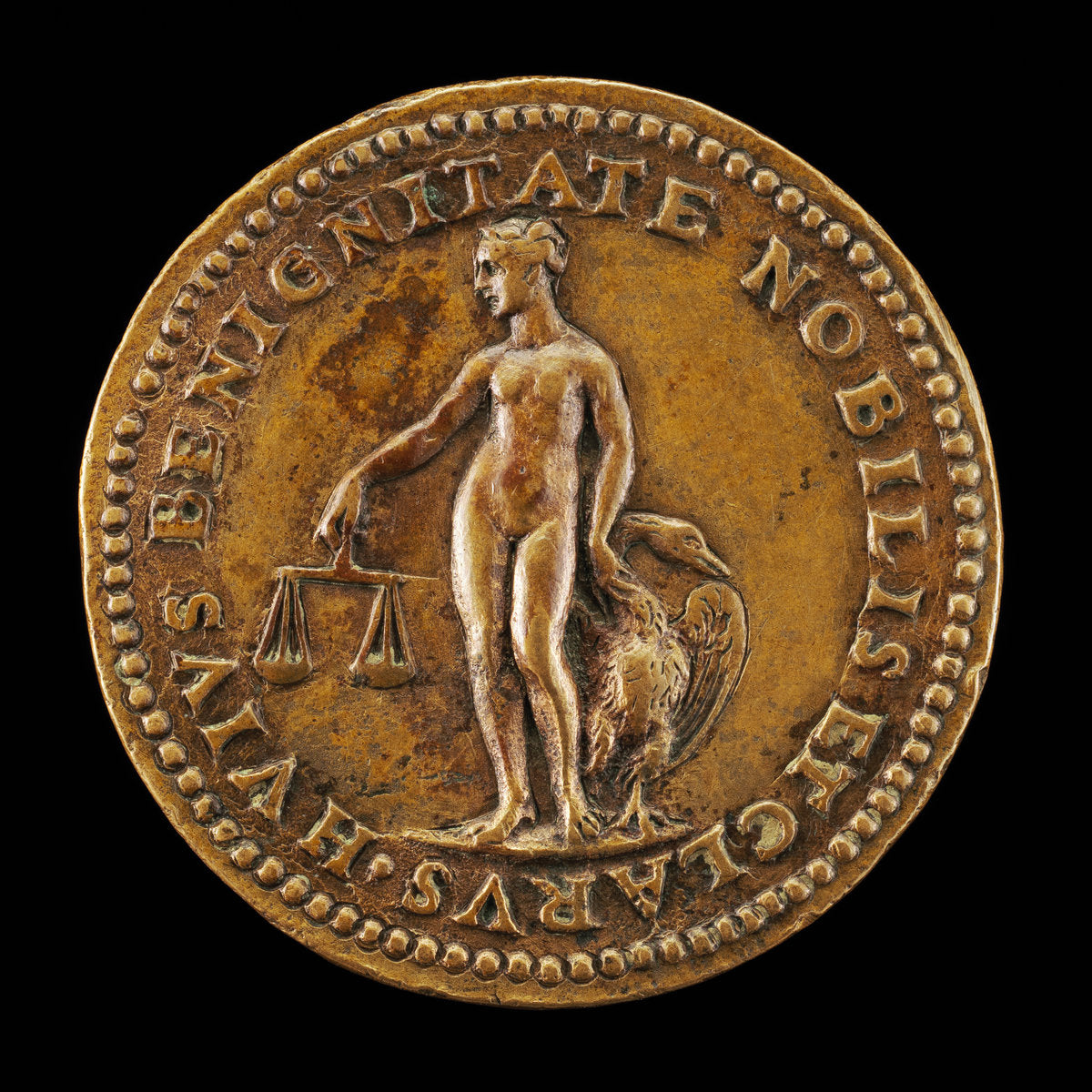 Figure Holding Scales and Swan [reverse] by Domenico Poggini (Florentine, 1520 - 1590), 16X12"(A3)Poster Print