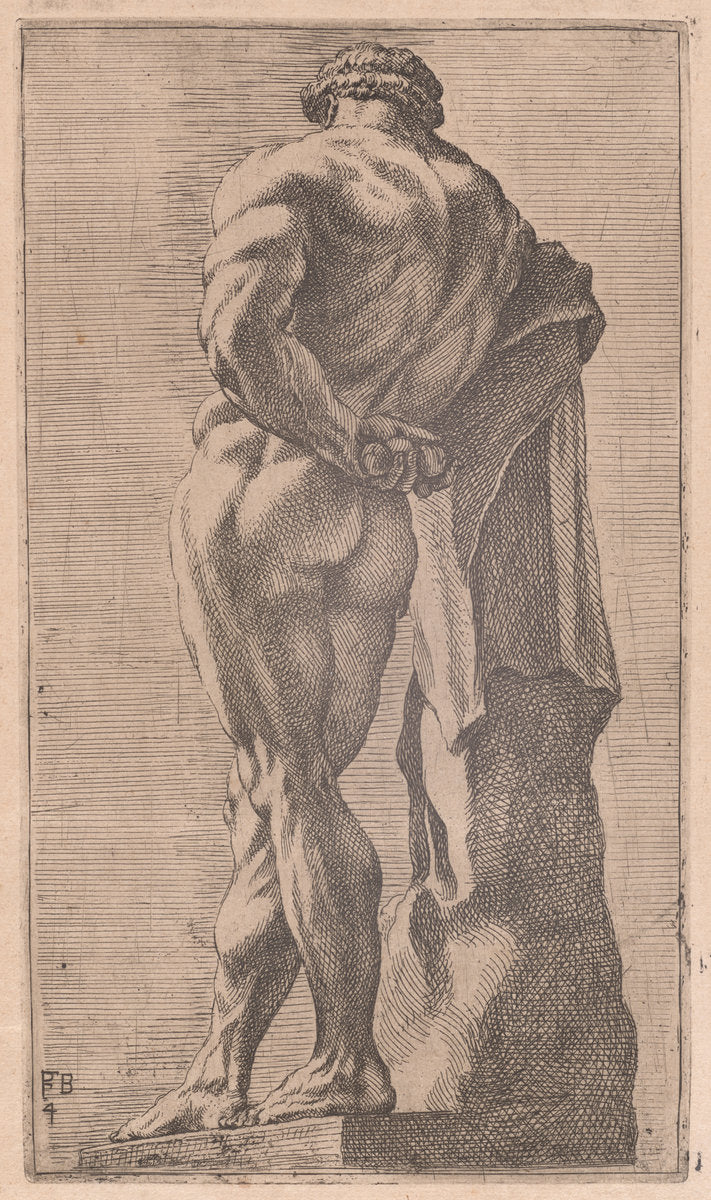 The Farnese Hercules, seen from behind [plate 4] by François Perrier (French, 1594 - 1649), 16X12"(A3)Poster Print
