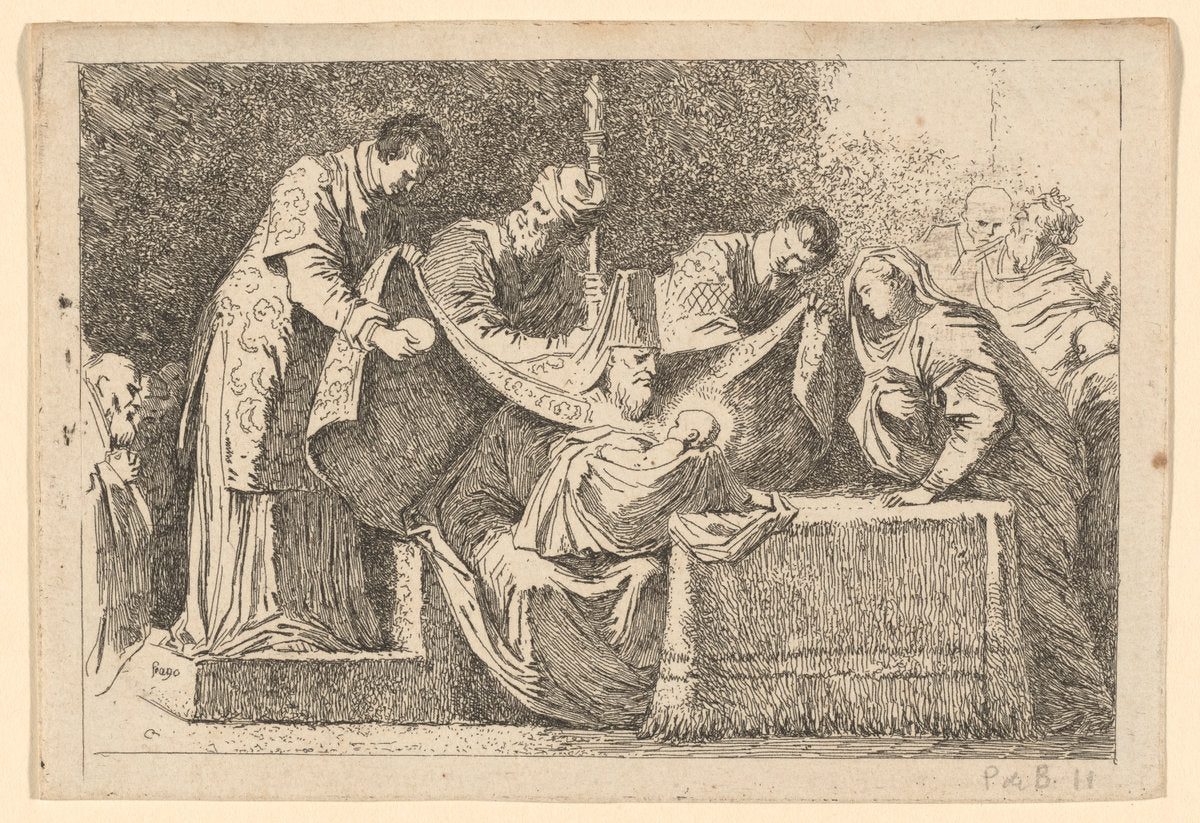 The Circumcision by Jean-Honoré Fragonard after Jacopo Tintoretto (French, 1732 - 1806), 16X12"(A3)Poster Print