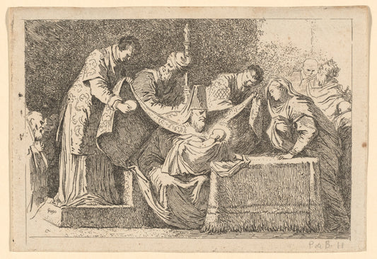 The Circumcision by Jean-Honoré Fragonard after Jacopo Tintoretto (French, 1732 - 1806), 16X12"(A3)Poster Print