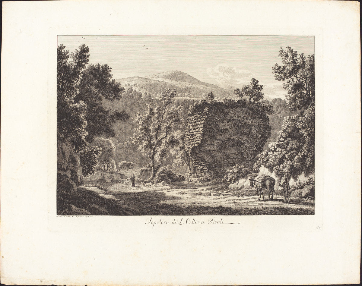 Sepolcro di L. Cellio a Tivoli by Albert Christoph Dies (Austrian, 1755 - 1822), 16X12"(A3)Poster Print