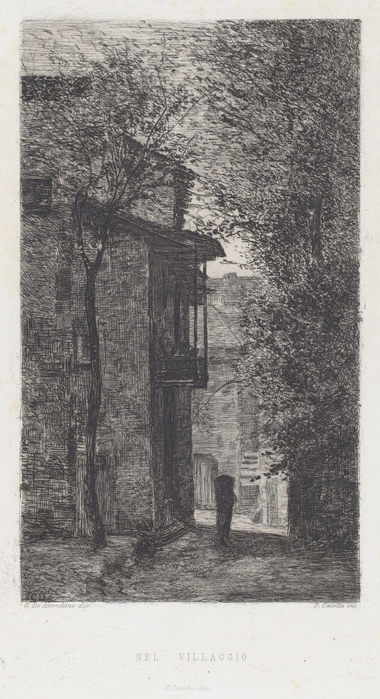 Nel Villaggio [In the Village] by Domenico Casella, after Serafin de Avendano (Italian, 1856 - 1925), 16X12"(A3)Poster Print