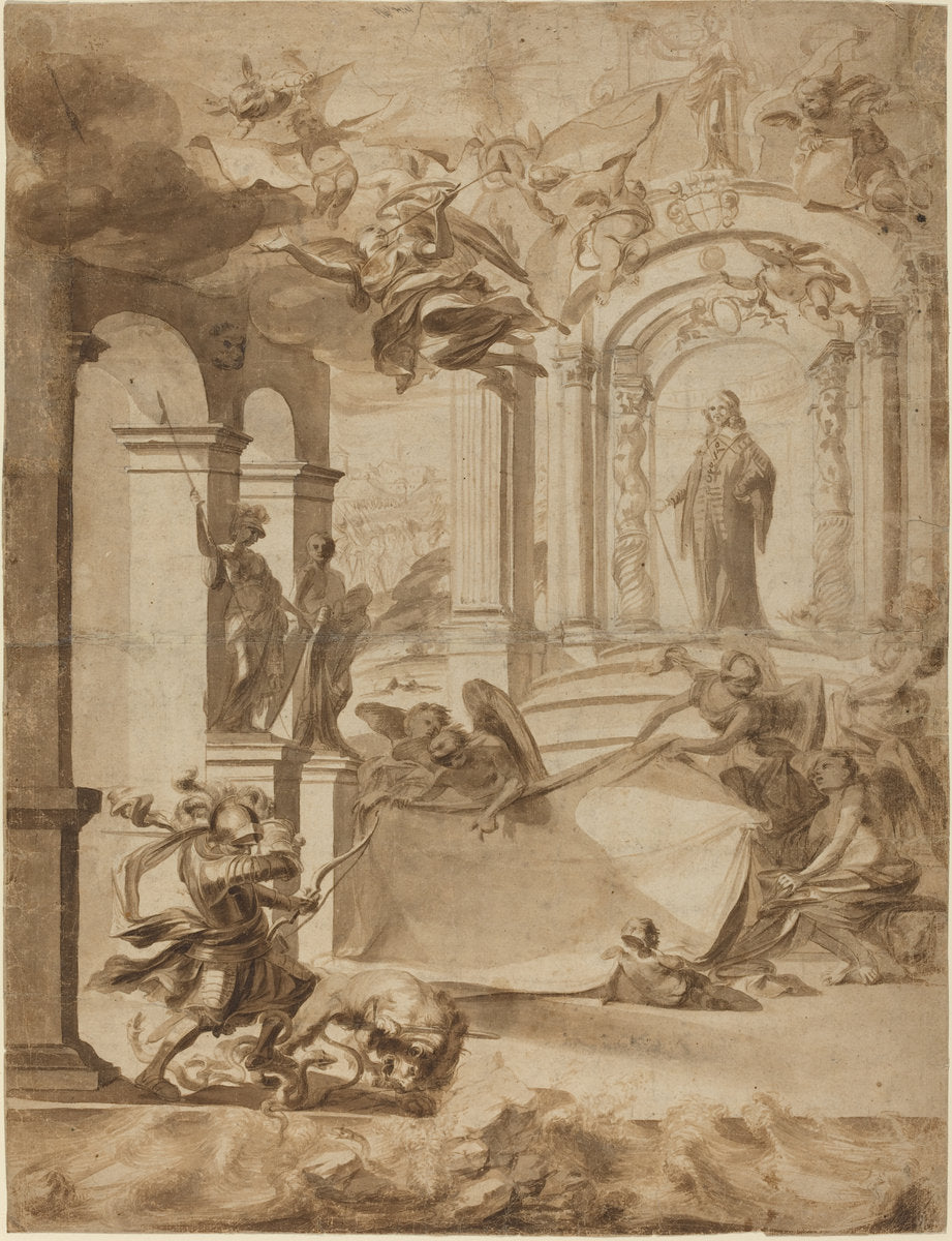3rd quarter of the 17th century by Dutch 17th Century (Allegory in Honor of a Gentleman), 16X12"(A3)Poster Print