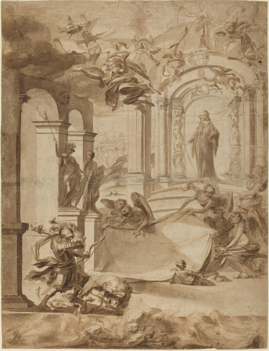 3rd quarter of the 17th century by Dutch 17th Century (Allegory in Honor of a Gentleman), 16X12"(A3)Poster Print