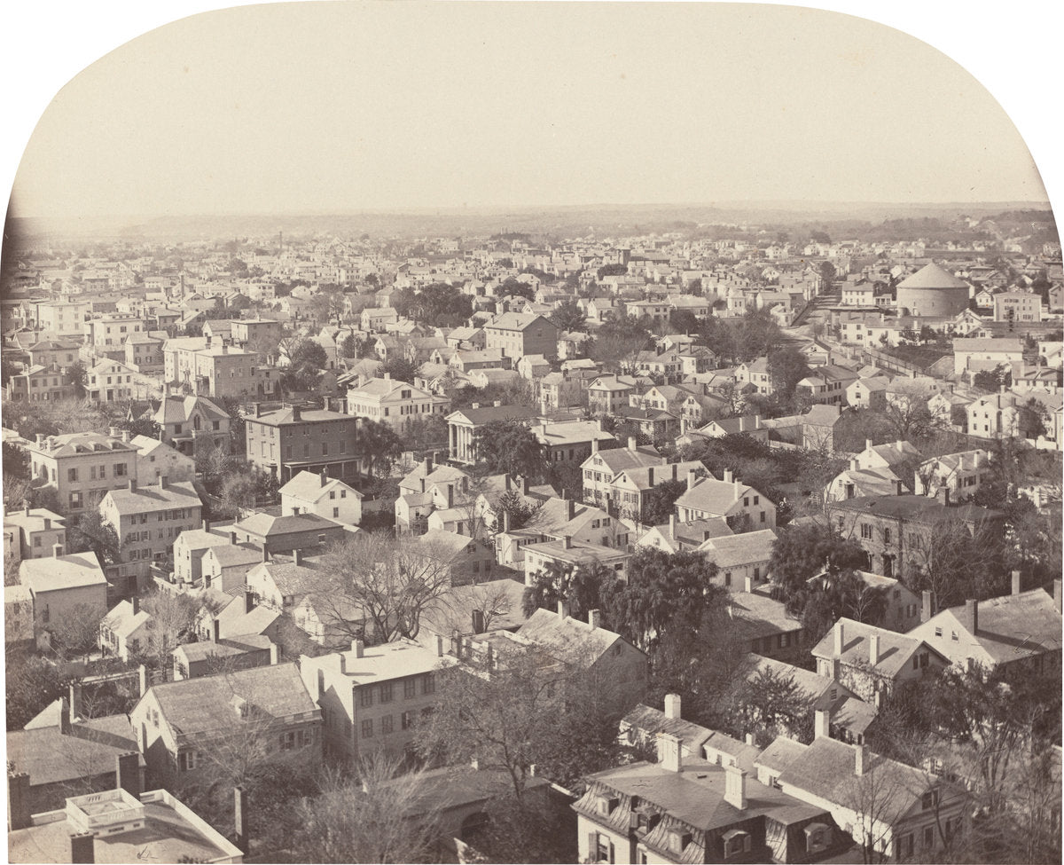Looking Northwest from Westminster Street, Providence by Francis Hacker (American, 1827 - 1904), 16X12"(A3)Poster Print
