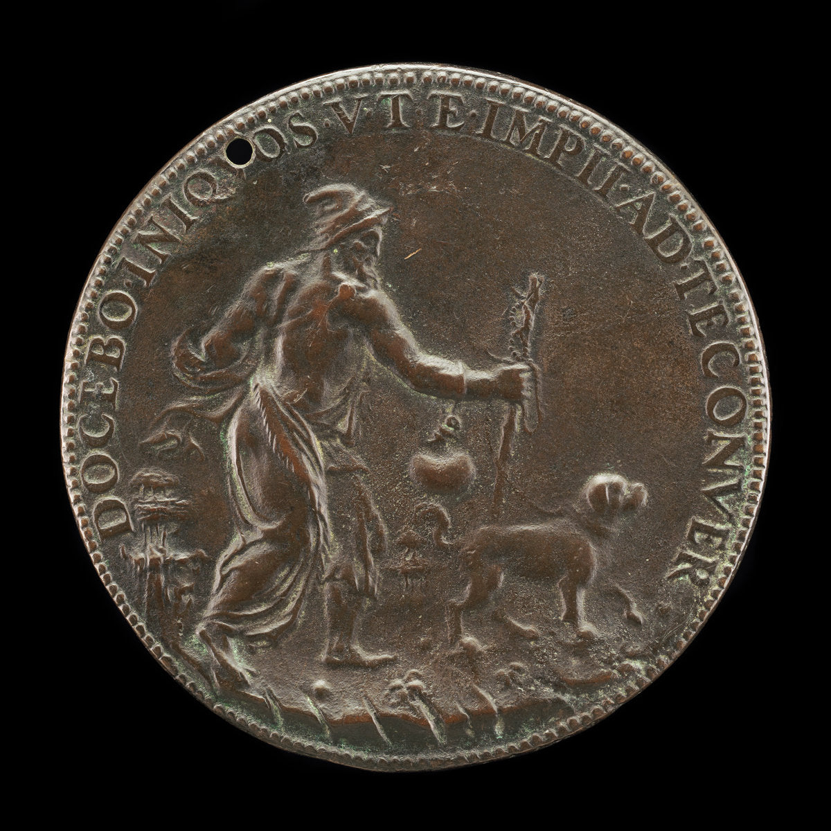 Blind Man with a Staff and Water-flask, Led by a Dog [reverse] by Leone Leoni (Milanese, c. 1509 - 1590), 16X12"(A3)Poster Print
