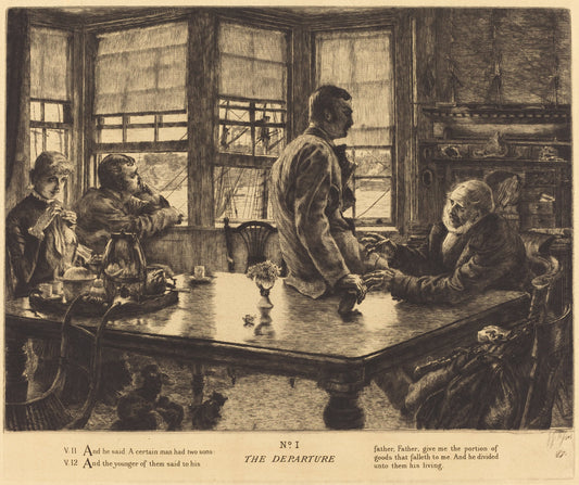 The Departure by James Jacques Joseph Tissot (French, 1836 - 1902), 16X12"(A3)Poster Print