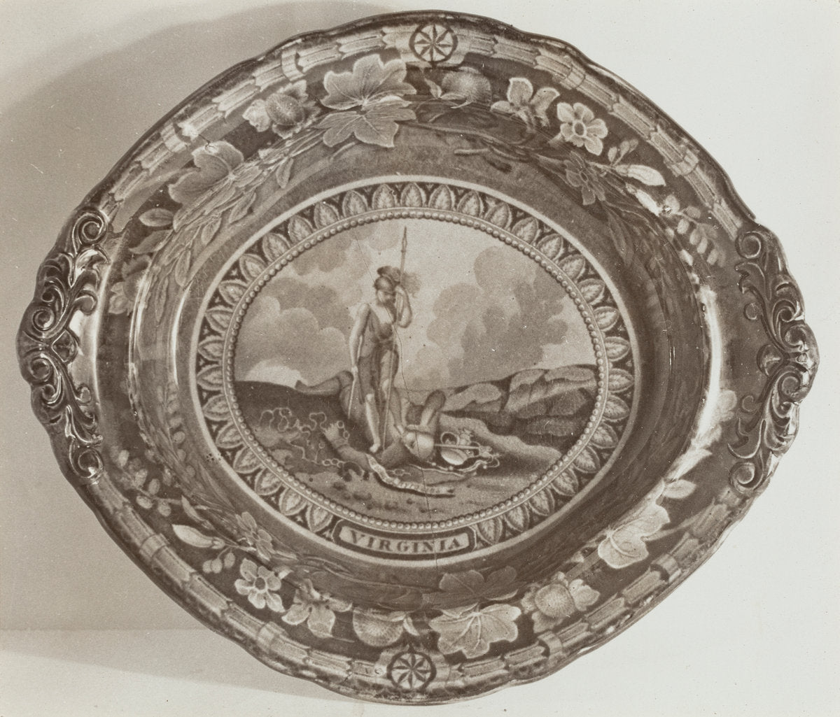 Flat Dish - Virginia State Arms by Helmut Hiatt (American, active c. 1935), 16X12"(A3)Poster Print