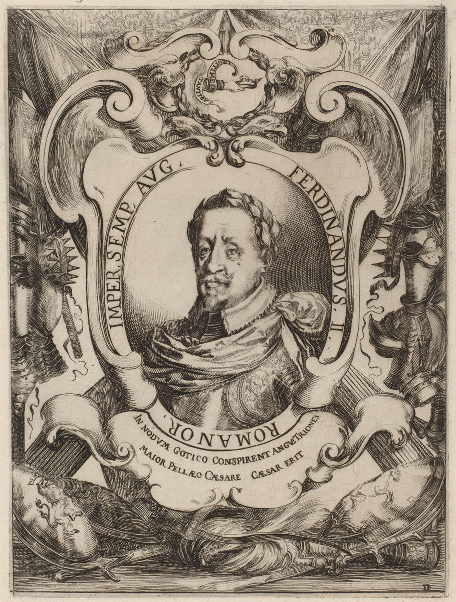 The Emperor Ferdinand II by Stefano Della Bella (Italian, 1610 - 1664), 16X12"(A3)Poster Print