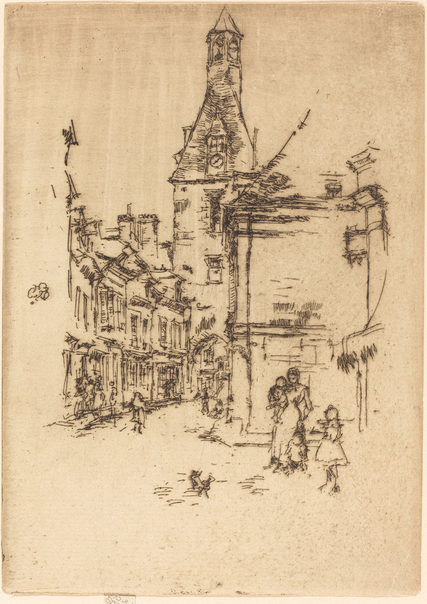 Clock-Tower, Amboise by James McNeill Whistler (American, 1834 - 1903), 16X12"(A3)Poster Print