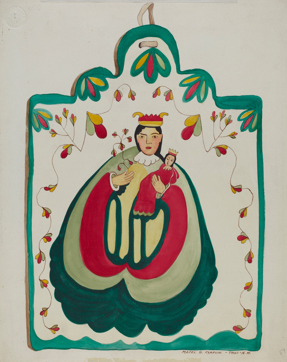 Wooden Retablo, San Antonio by Majel G. Claflin (American, active c. 1935), 16X12"(A3)Poster Print