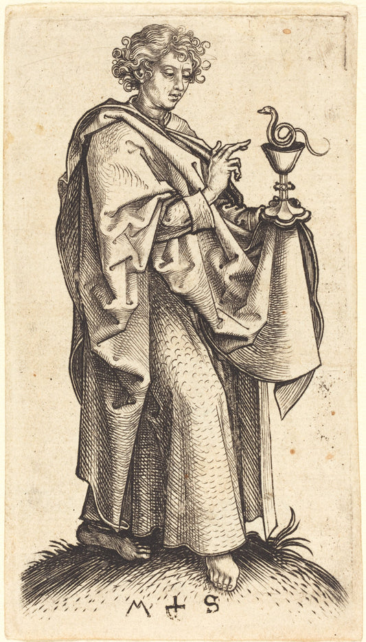 Saint John the Evangelist by Martin Schongauer (German, c. 1450 - 1491), 16X12"(A3)Poster Print