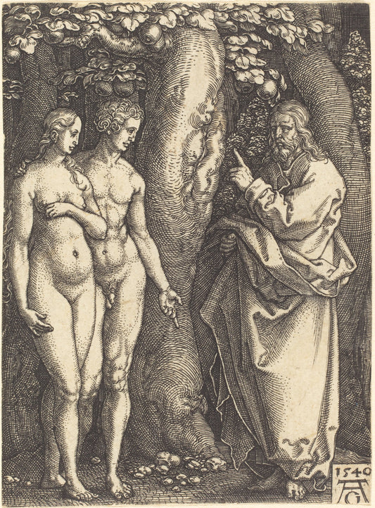 God Forbids to Eat from the Tree by Heinrich Aldegrever (German, 1502 - 1555/1561), 16X12"(A3)Poster Print