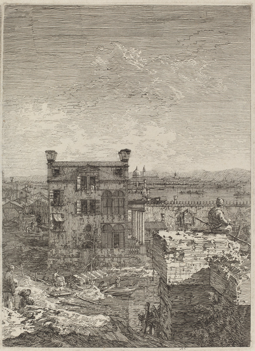 The House with the Peristyle by Canaletto (Italian, 1697 - 1768), 16X12"(A3)Poster Print