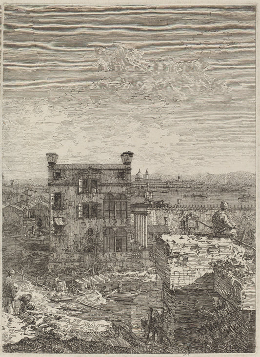 The House with the Peristyle by Canaletto (Italian, 1697 - 1768), 16X12"(A3)Poster Print