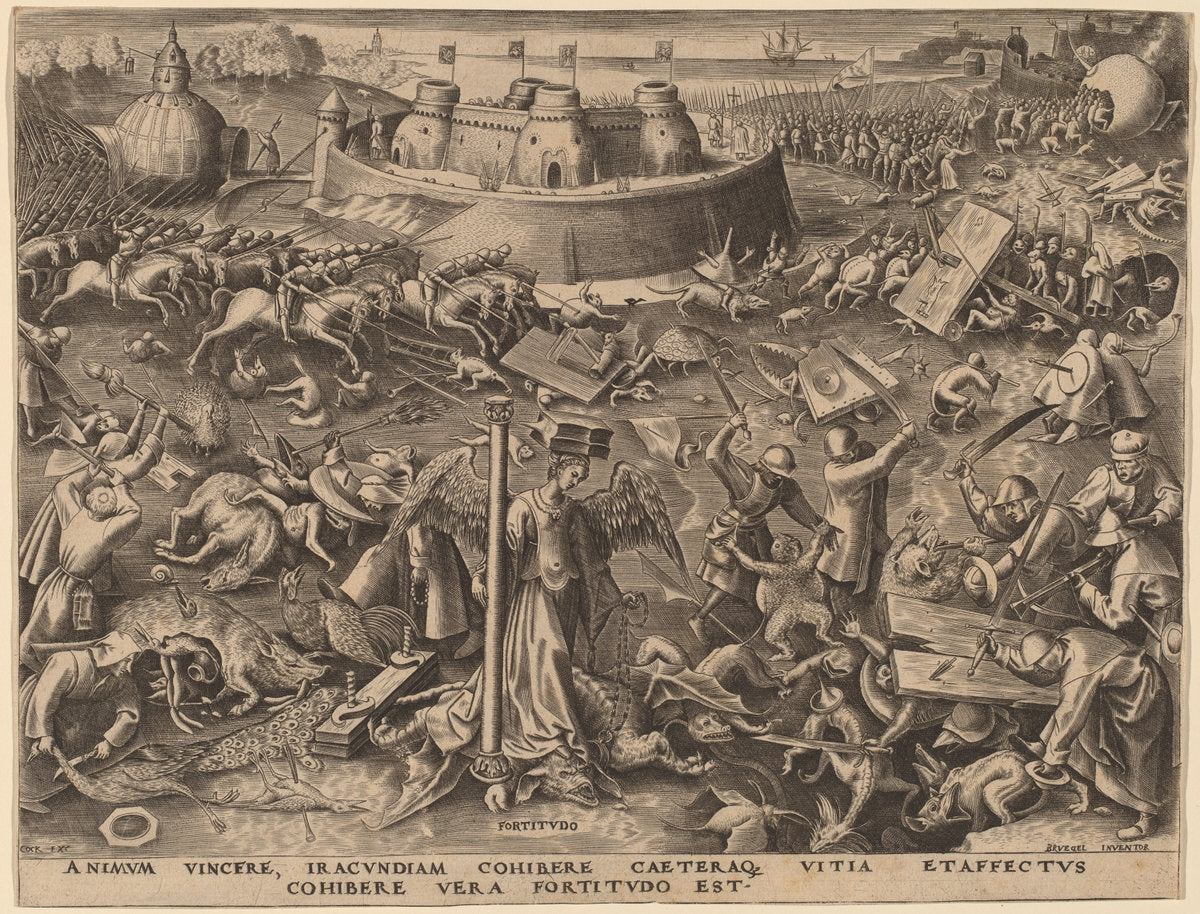 Fortitude by Attributed to Philip Galle after Pieter Bruegel the Elder (Flemish, 1537 - 1612), 16X12"(A3)Poster Print