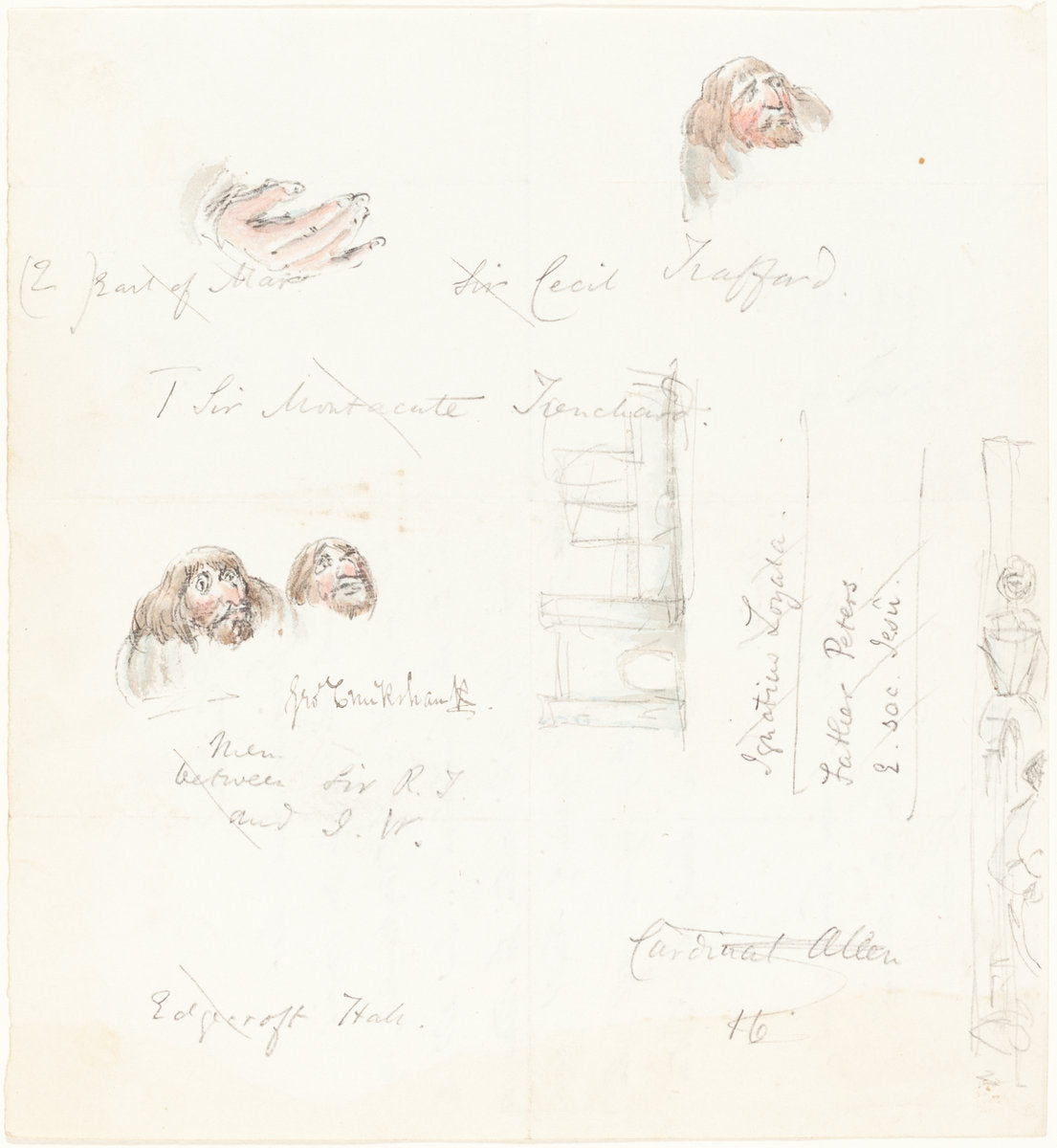 Sketches of Grotesque Faces by George Cruikshank (British, 1792 - 1878), 16X12"(A3)Poster Print