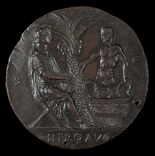 Nero, Laureate, Seated Under Palm Tree [reverse] by Filarete (Italian, c. 1400 - 1469), 16X12"(A3)Poster Print