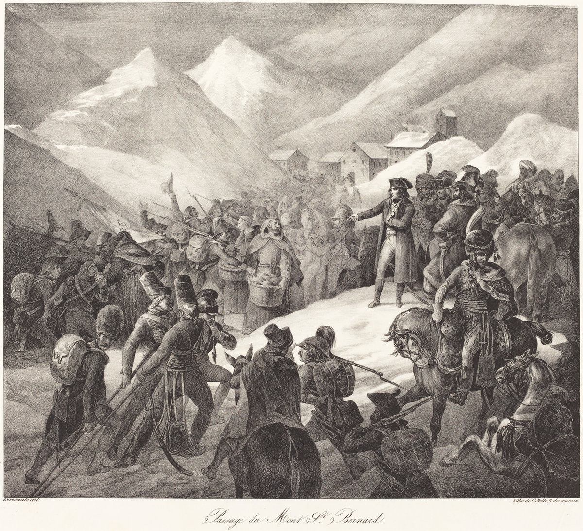 Passage du Mont St. Bernard (Napoleon's Army Crossing the St. Bernard Pass) by Théodore Gericault (French, 1791 - 1824), 16X12"(A3)Poster Print