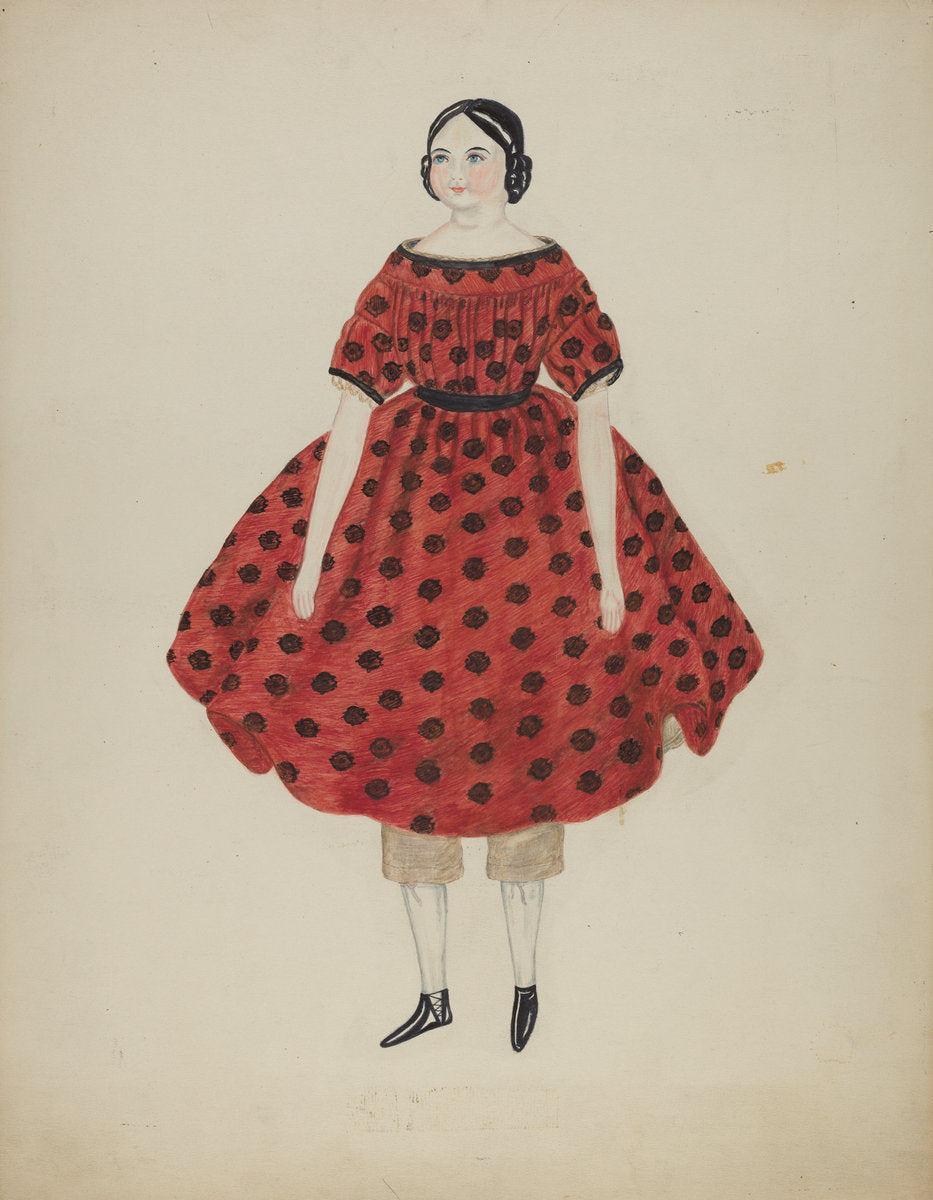 Doll with China Head by Mary Fitzgerald (American, active c. 1935), 16X12"(A3)Poster Print